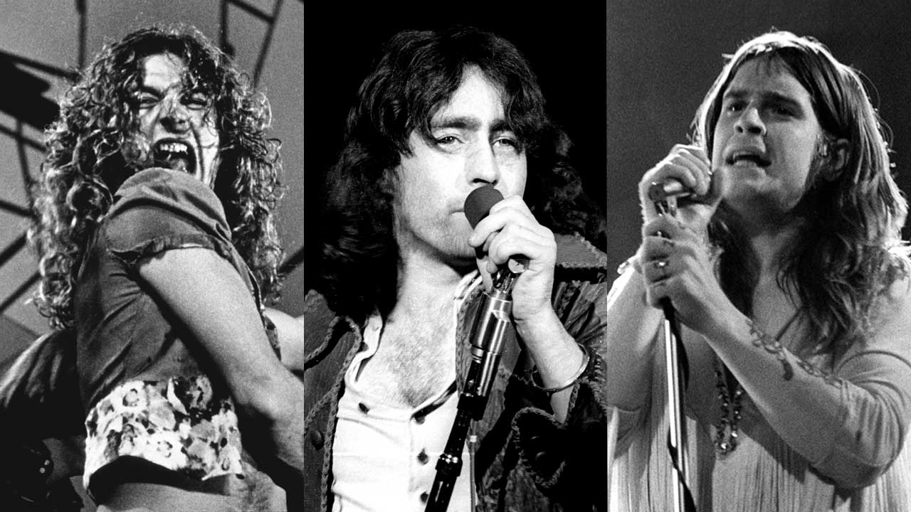 Robert Plant, Paul Rodgers and Ozzy Osbourne in 1973 onstage (composite image)