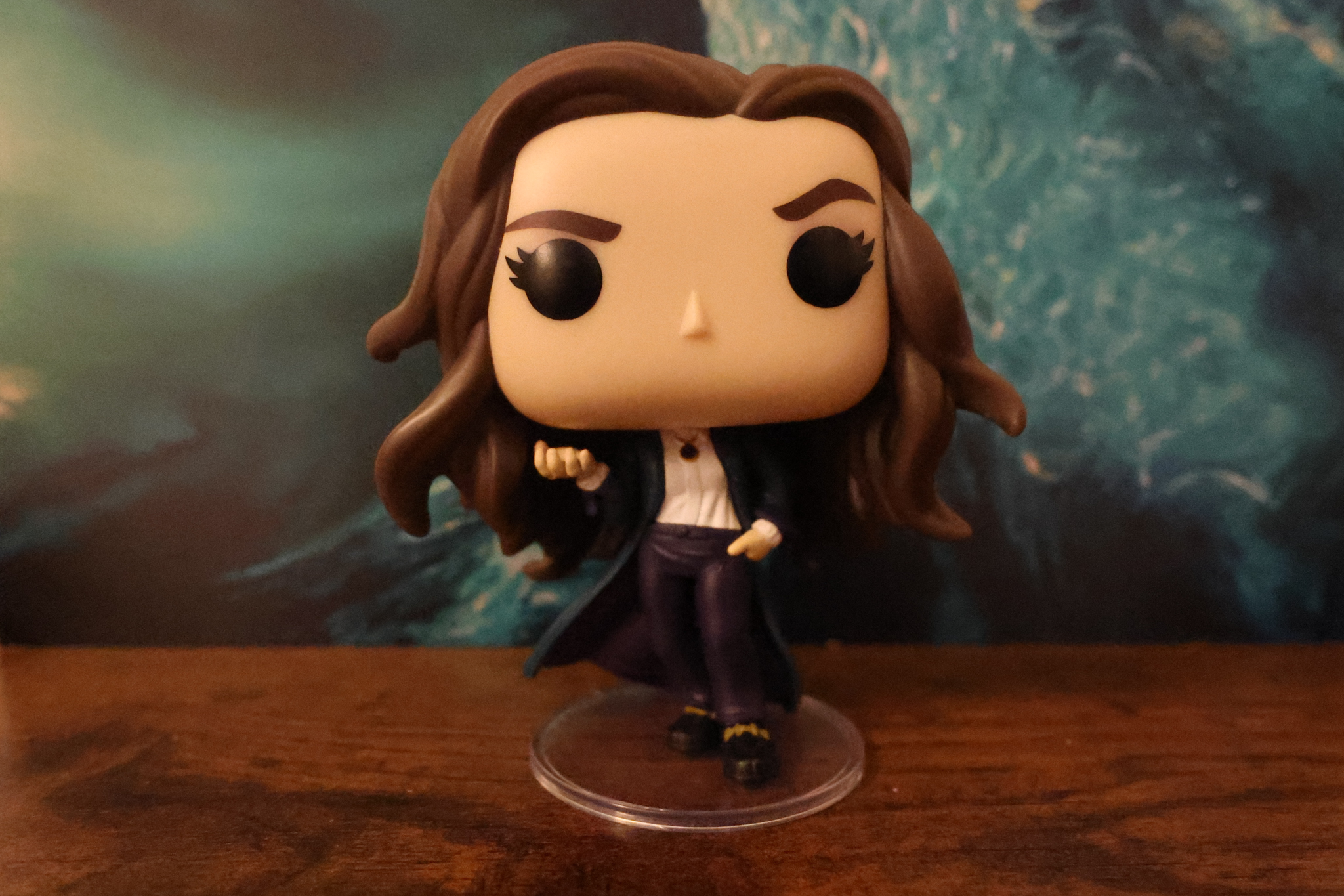 A photo of a Funko Pop bobblehead taken on a Canon PowerShot V1 compact vlogging camera