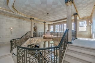 Grand staircase in Gloria Swanson mansion