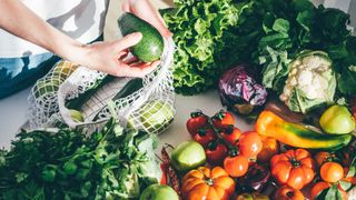 Vegetables and a string bag