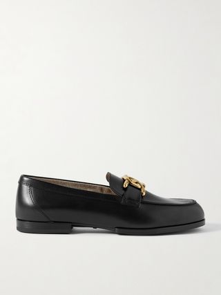 Gomma Catena Embellished Leather Loafers