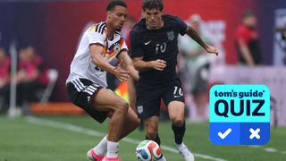 Felix Nmecha of Germany and Christian Pulisic of USA compete for the ball during the international friendly to warm up for the 2026 Football World Cup