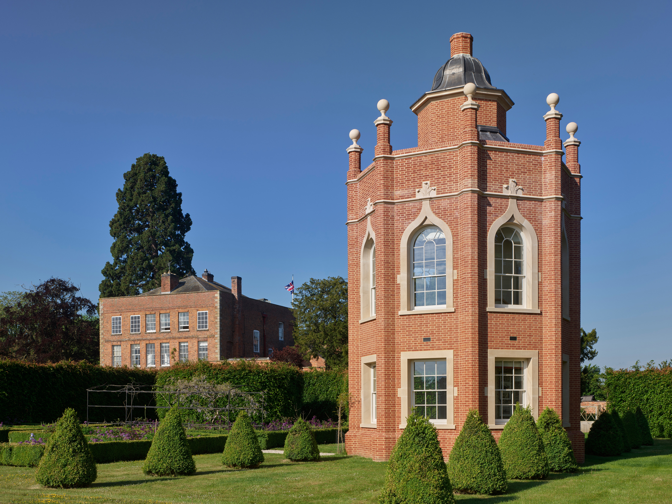 Folly and house from the south east. The Folly at Wolverton Hall. ©Paul Highnam for the Country Life Picture Library