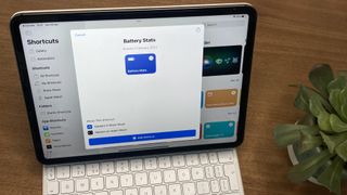 iPad showing battery health shortcut