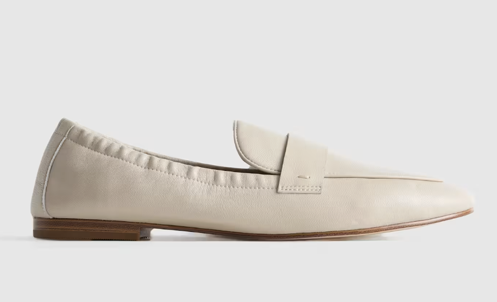 Quince, Italian Leather Soft Loafer in Almond