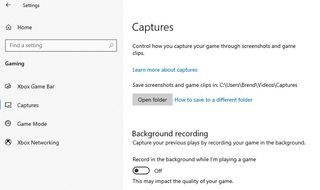 Disable Background Recording