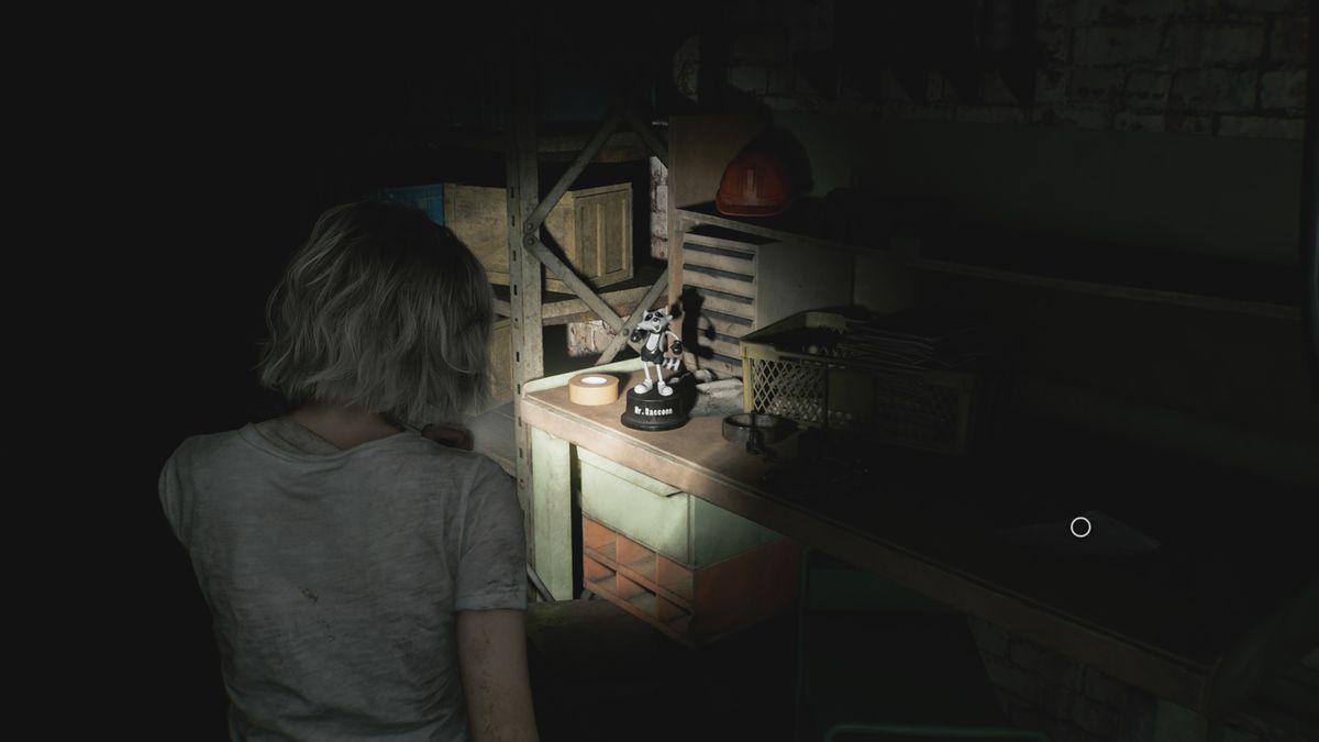 Resident Evil Requiem Mr. Raccoon on workbench