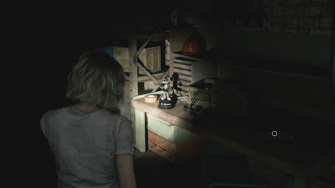 Resident Evil Requiem Mr. Raccoon on workbench