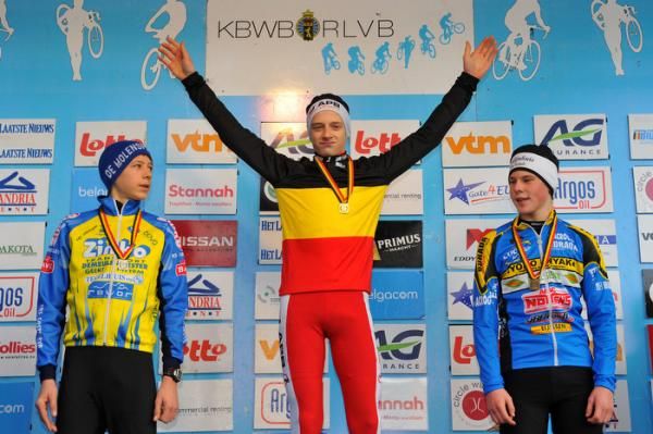 Newcomer second year podium: Nicolas Cleppe, Quinten Hermans and Kyle De Proost