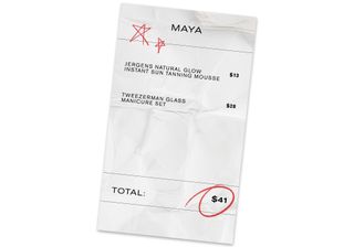 Maya Thomas's drugstore beauty receipt