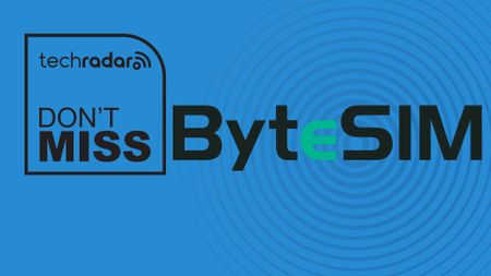 The ByteSim logo on a blue background next to a TechRadar badge that reads 'Don't Miss'