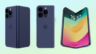 Rendered images of rumored foldable iPhone.