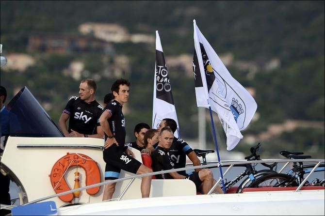 Sky is shipped in for the team presentation in Corsica