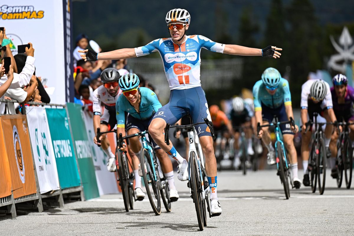 Max Poole (DSM-Firmenich PostNL) wins stage 3 of the 2024 Tour de Langkawi