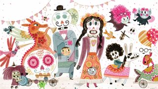 colourful day of the dead character illustrations