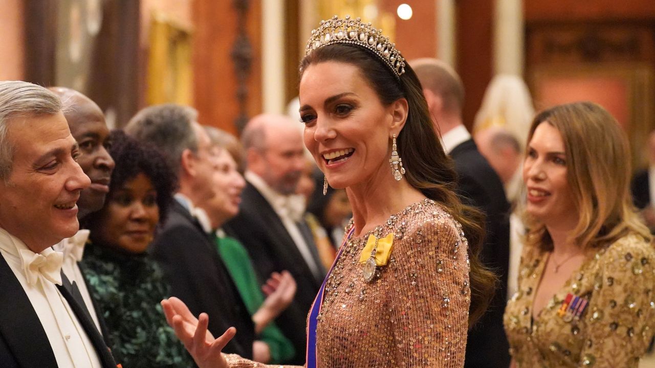 The Princess of Wales attends a diplomatic reception at Buckingham Palace in 2023