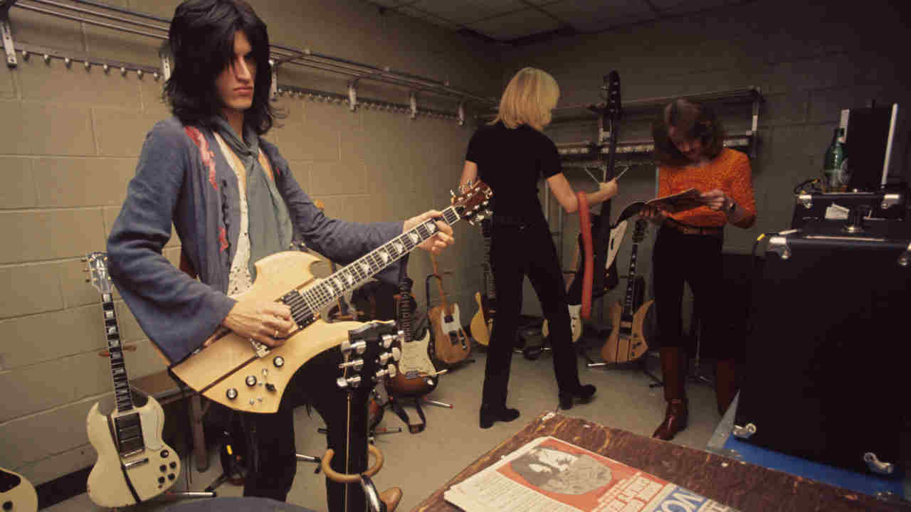 Aerosmith backstage at Madison Square Garden in 1976