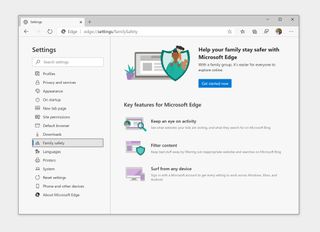 Microsoft Edge Family Settings