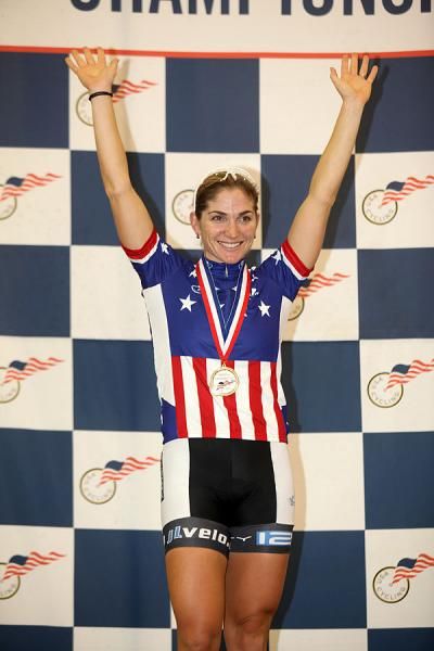 Women's Point Race Champion Cari Higgins.