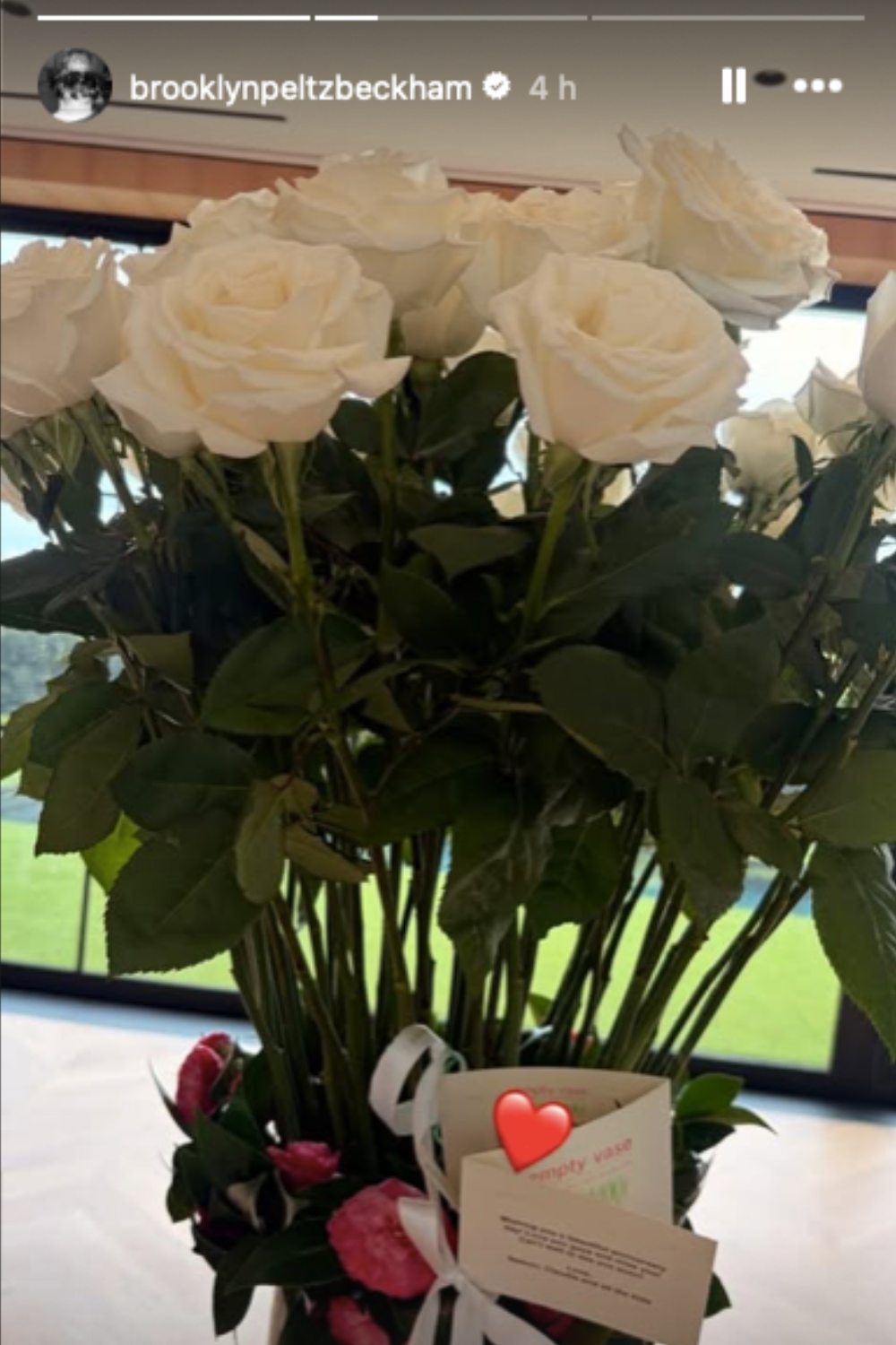 A screenshot from Brooklyn Beckham's Instagram