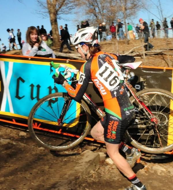 Lisa Matlock Strong (Natural Grocers) running the muddy course