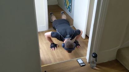 Man working out at home