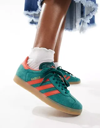 Adidas Gazelle Indoor Leather-Trimmed Suede Sneakers