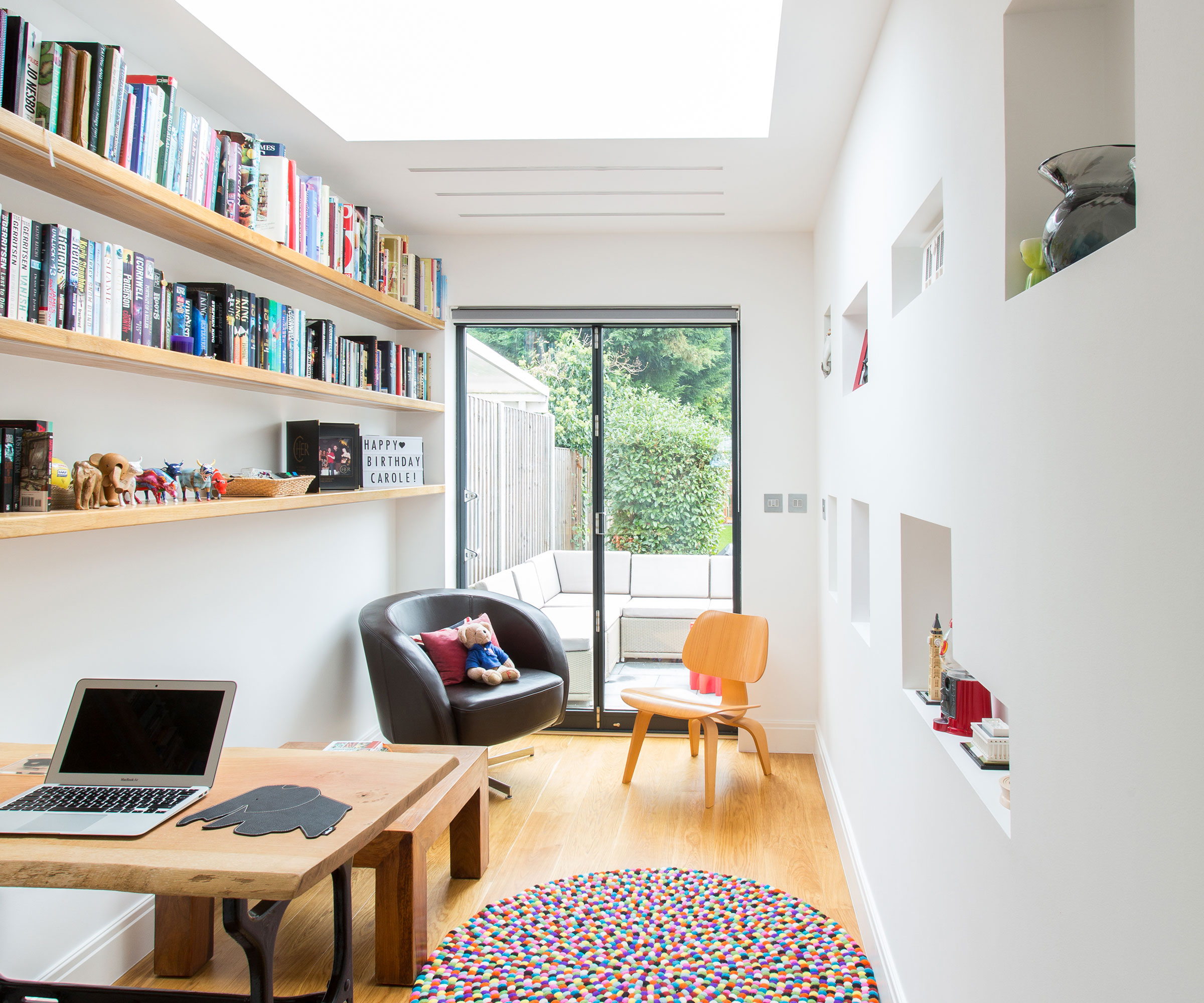 garage conversion study with roof lantern