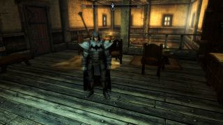 Batman standing inside a Skyrim building