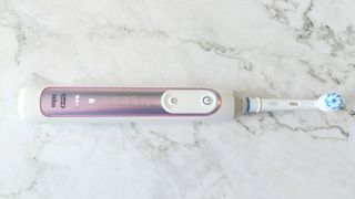 Oral-B Genius X electric toothbrush, powered on