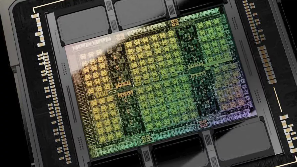 A render of the Nvidia GPU die