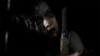 Jane Levy with box cutter in Evil Dead
