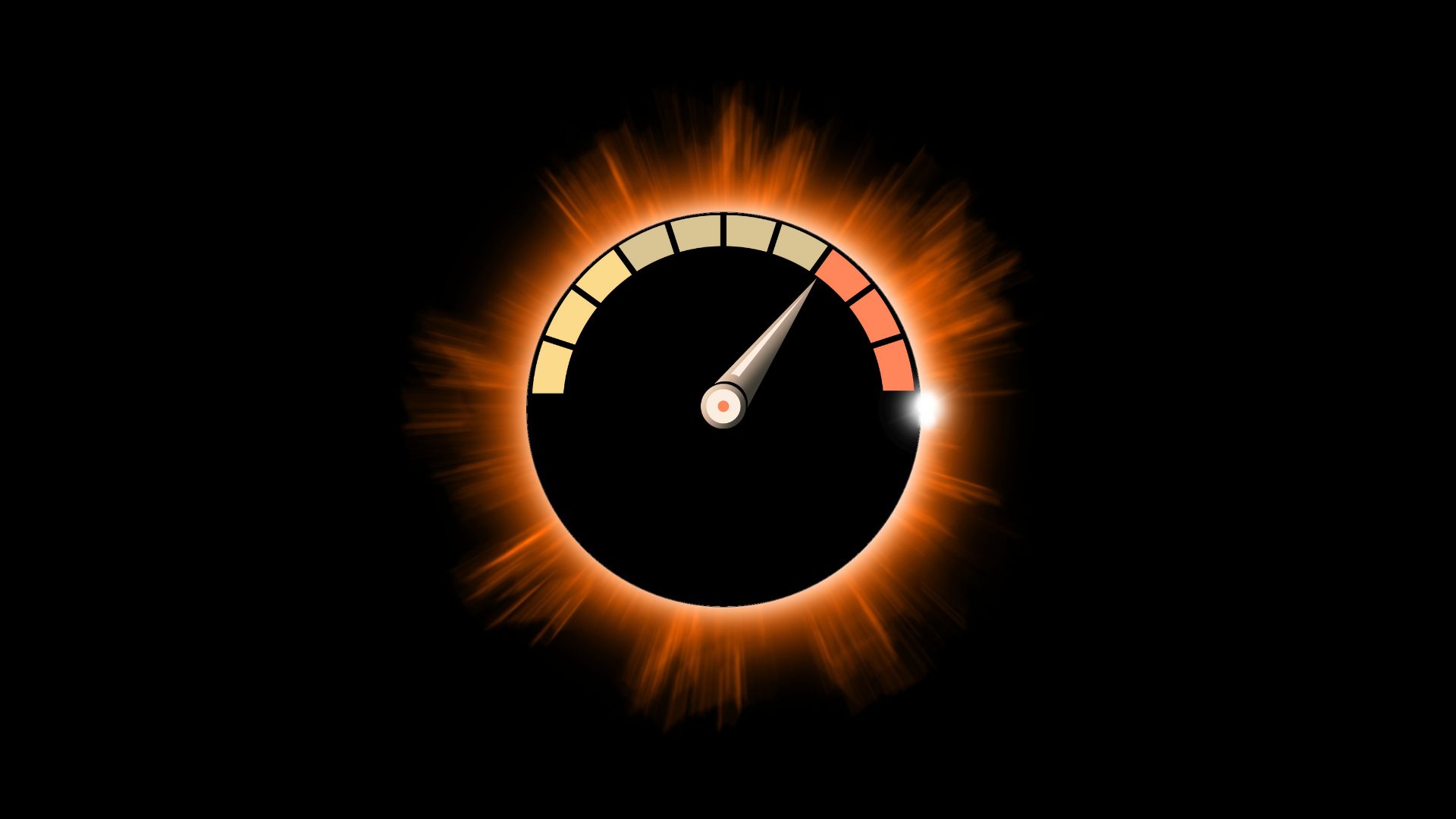 graphic illustration depicting how fast a solar eclipse travels with a speedometer graphic overlaid on top of a graphic of a solar eclipse.