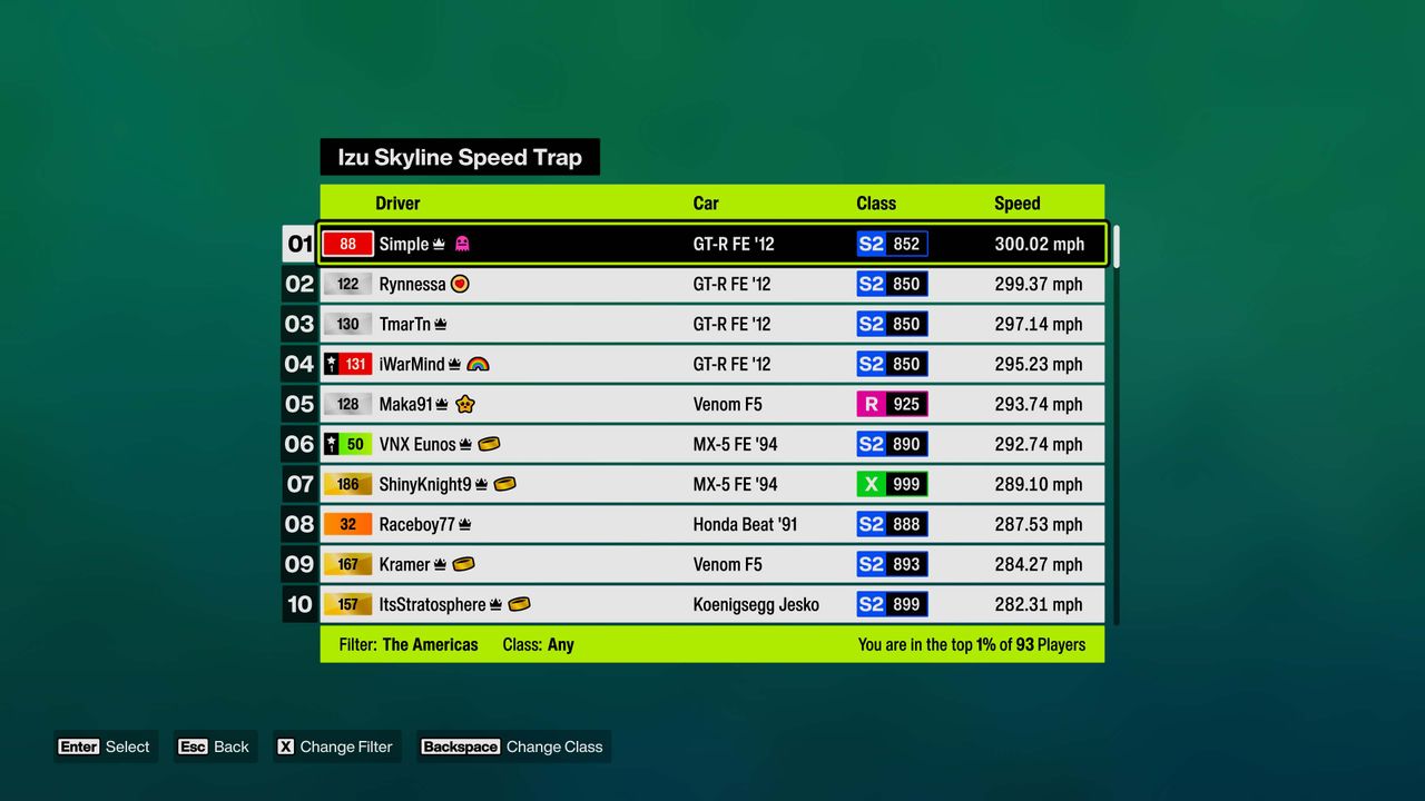 Forza Horizon 6 screenshot of leaderboards