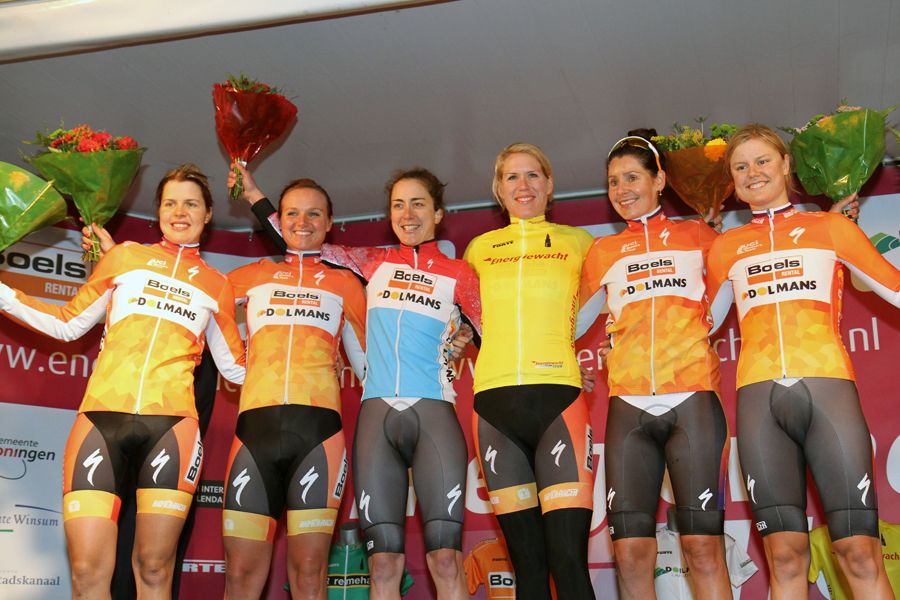 Boels Dolmans with race leader Eleonora Van Dijk on the podium