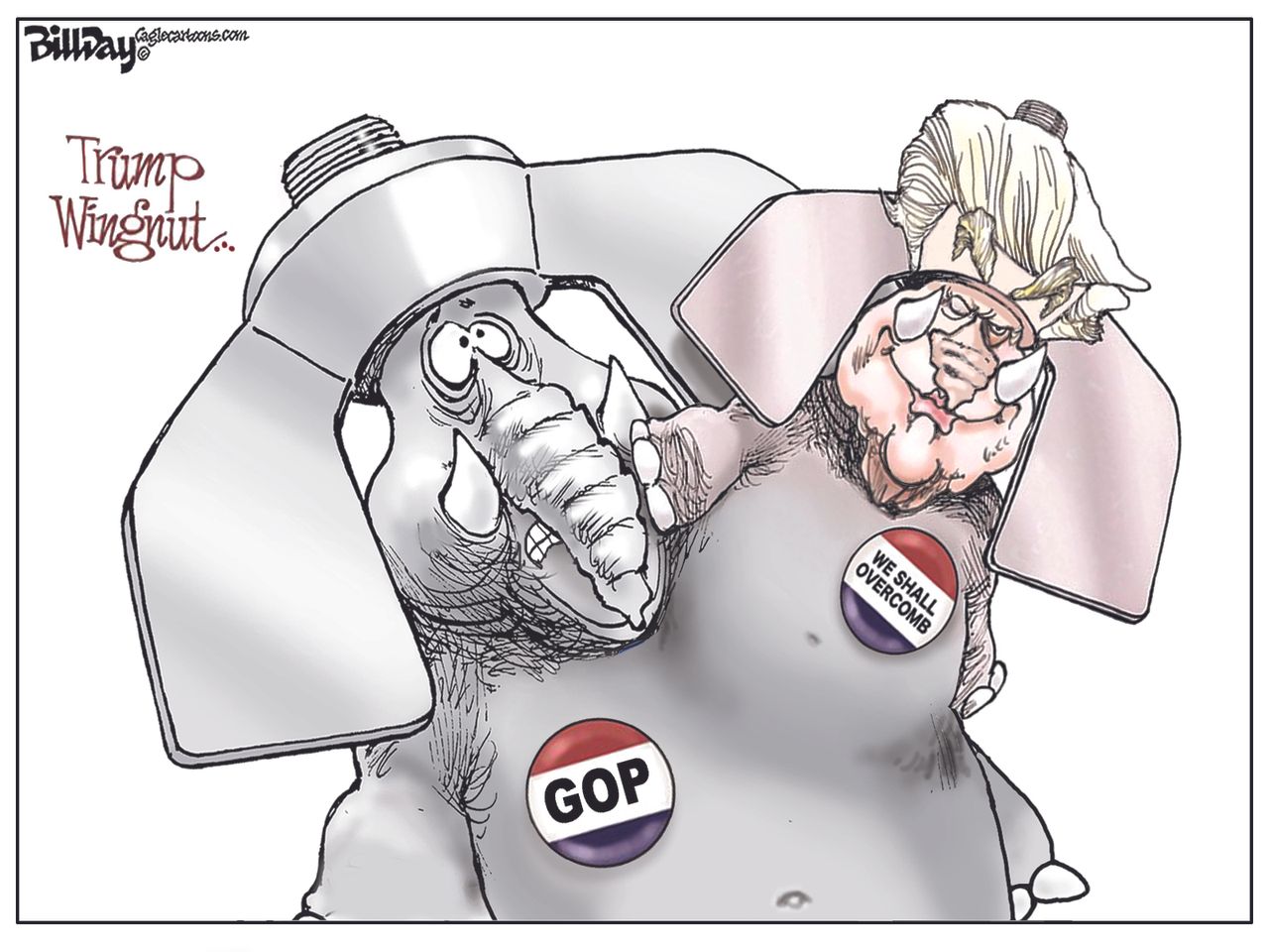 Political Cartoon U.S. trump GOP 2016