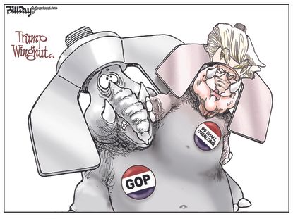 Political Cartoon U.S. trump GOP 2016