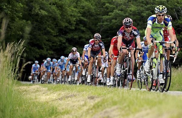 Australian Cadel Evans (Silence-Lotto) rides in the pack.