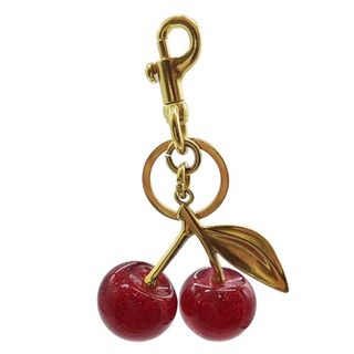 Eioyumy Cherry Keychain Bag Pendant, Cherry Bag Charm for Women, Shiny Resin & Metal Accessories for Purses and Bags, Red, Large