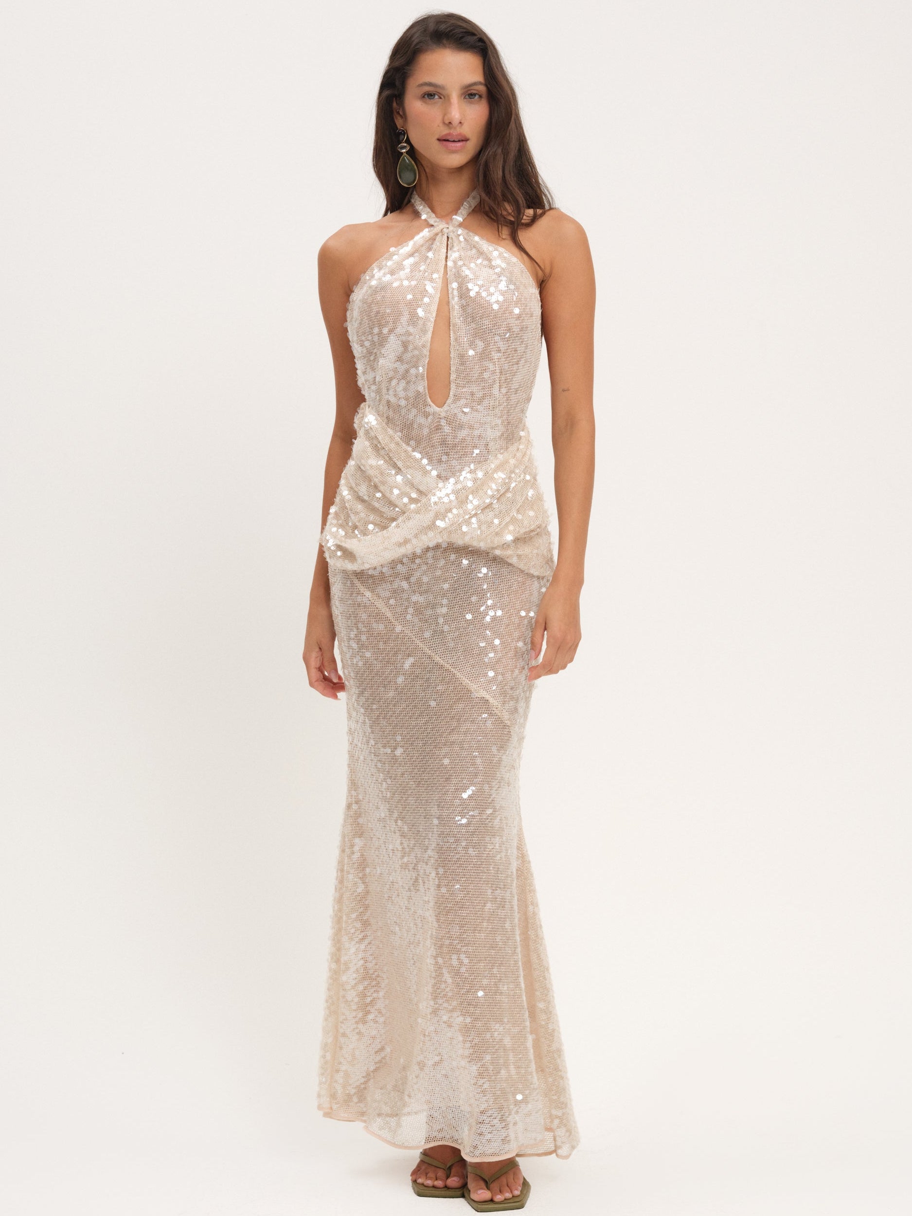 Sydney Sequin Maxi Dress &amp;mdash; Nude