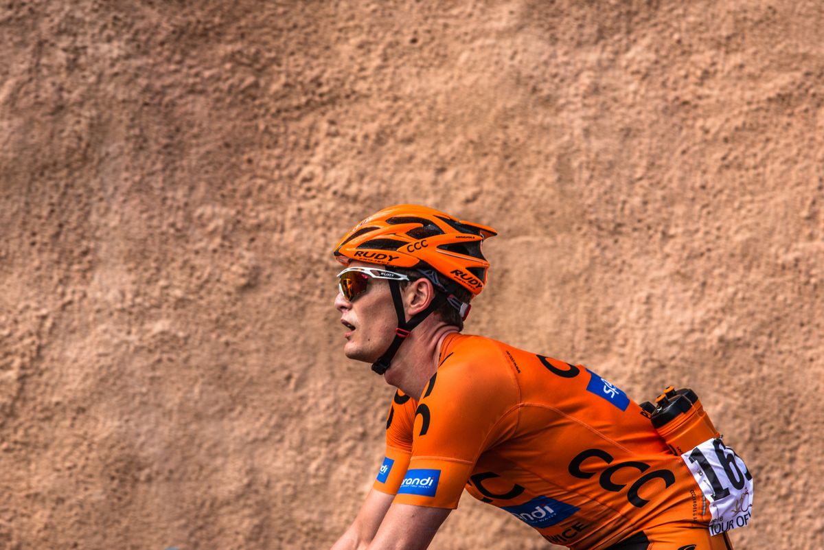 A CCC Sprandi Polkowice rider on domestique duty