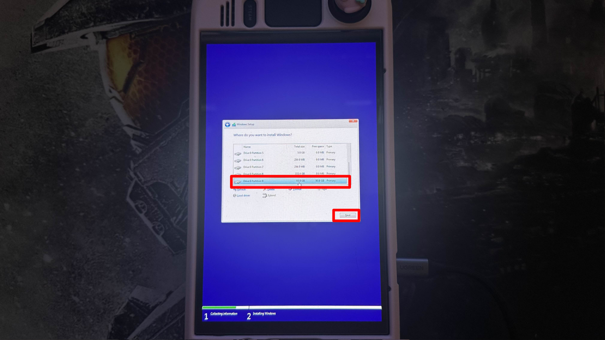 Steam Deck installing Windows