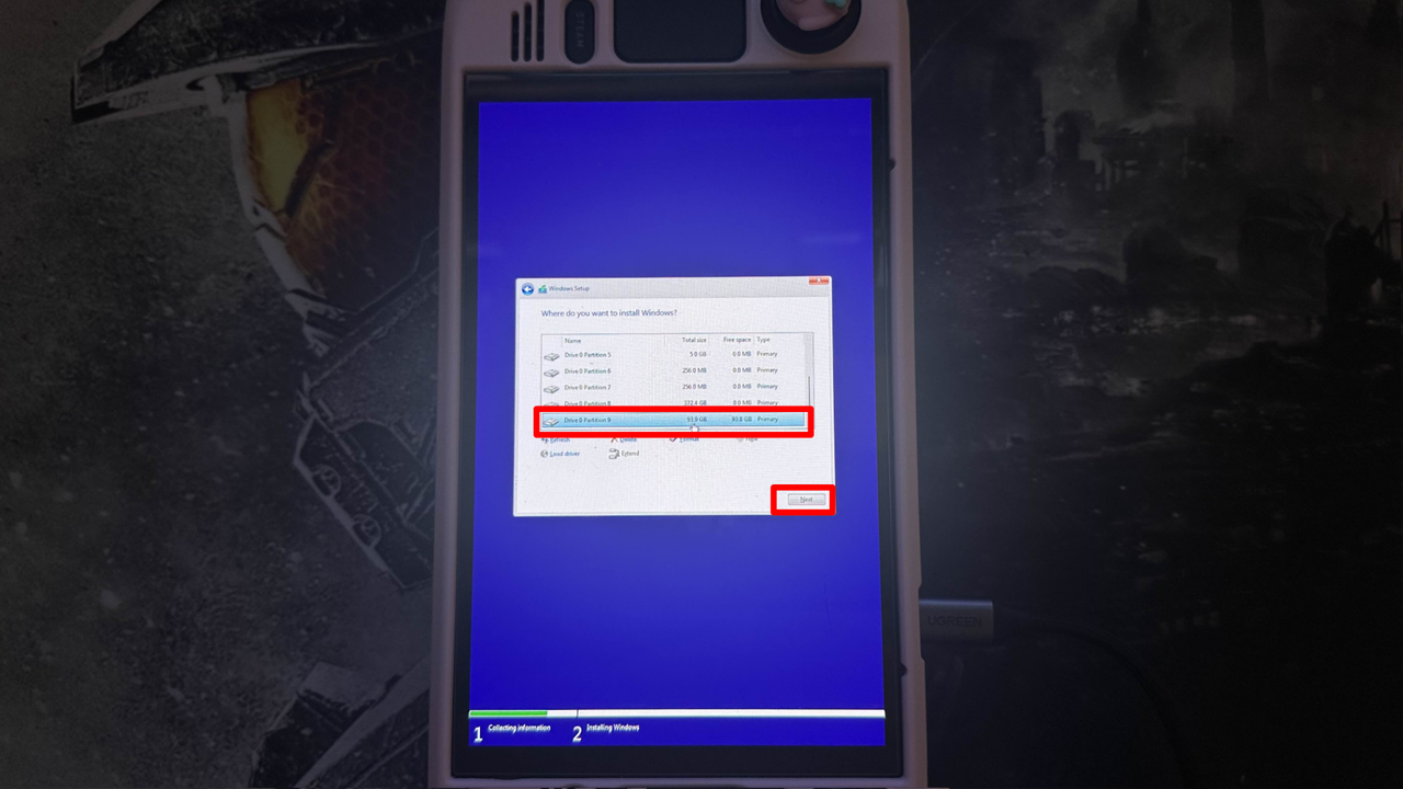 Steam Deck installing Windows