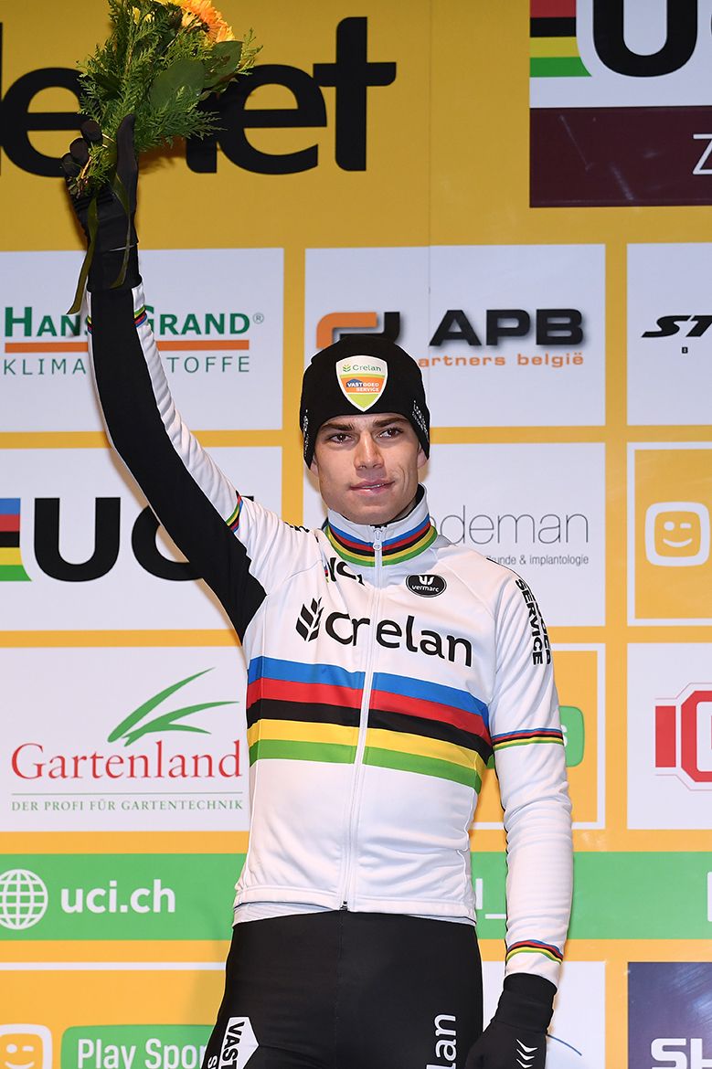 Wout Van Aert on the podium