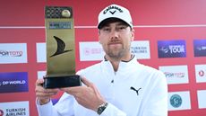Mikael Lindberg with the Turkish Airlines Open trophy