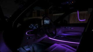 Ambient lights in the 2024 Genesis Electrified GV70 AWD Prestige.