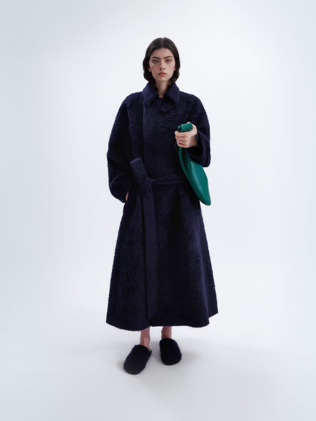 Long Belted Coat in Alpaca