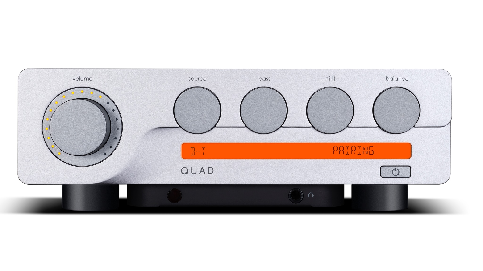 A product shot of the QUAD 3 amplifier on a white background