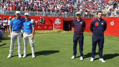Fleetwood, Hovland, Thomas and Cantlay pictured at the Ryder Cup