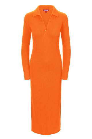 Staud Sienna Knit Polo Maxi Dress